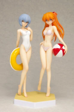 Wave Rei Ayanami & Asuka Langley Soryu Comic Ver SET Beach Queens 1/10 PVC Figure